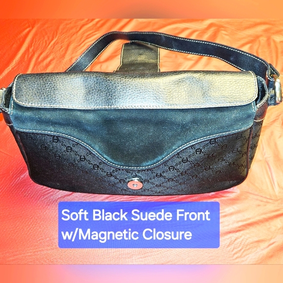 Aigner Monogrammed Canvas & Leather Shoulder Bag w/Signature "A" Logo E.U.C. - Picture 4 of 12